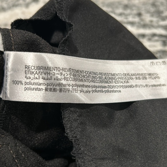 14- NWT XXL Zara | Faux Leather Contrast Stitching Pants black, tan stitching - Picture 7 of 13